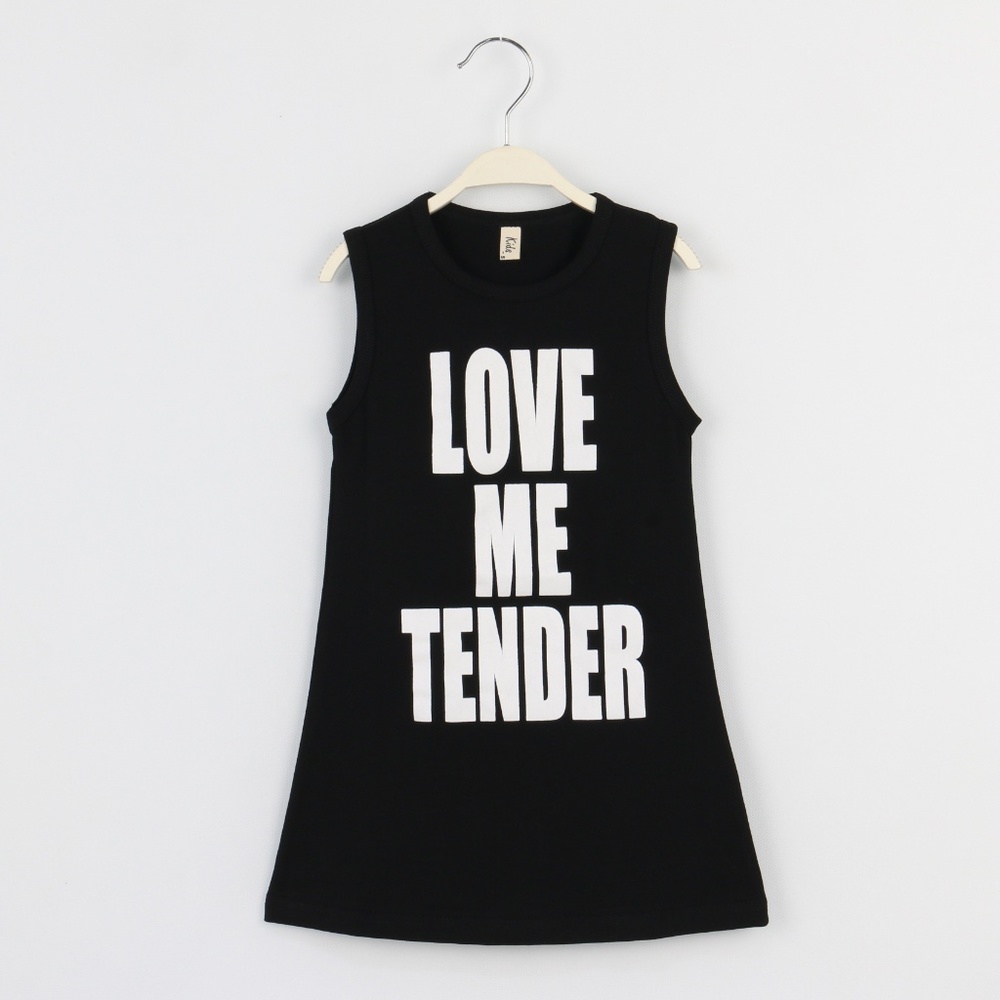 Toddler Girls Sleeveless Cotton Black Shirts Dress